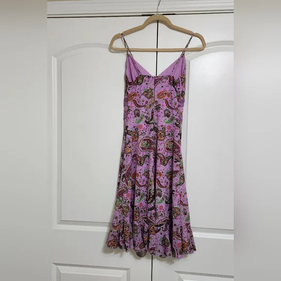 Vintage Bisou Bisou Multicolor Paisley Print Y2K Midi Slip Dress Size 4 - Picture 2 of 5